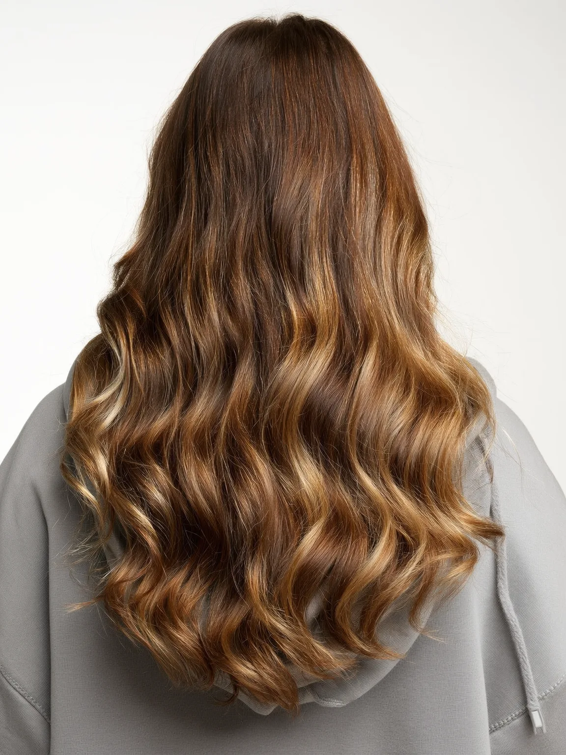 golden caramel balayage loose waves